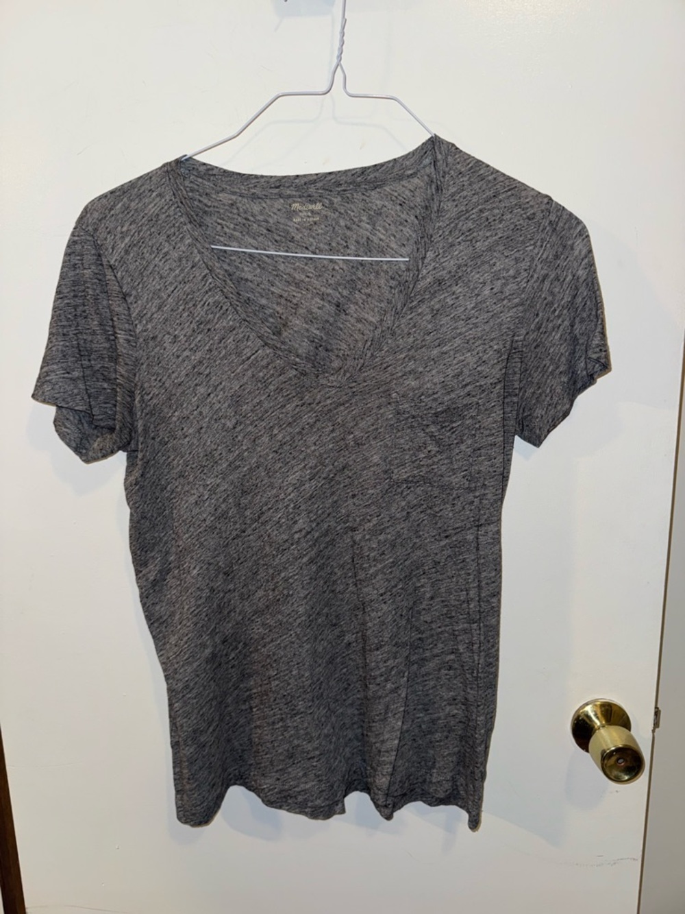 Madewell Heather Gray V-Neck Cotton T-shirt Size Small